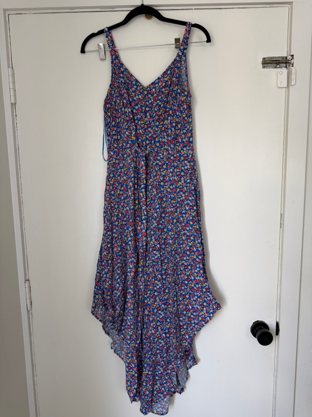 1. State Blue Floral Asymmetric Jumpsuit
